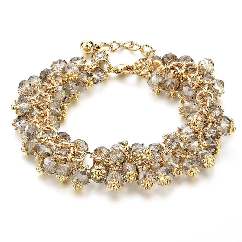 Handmade Gold Crystal Bracelets For Women Girls Best Friends Famous Brand Charm Bracelet Friendship Jewelry